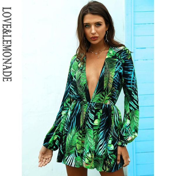 casual dresses love&lemonade black leaf print deep v-neck long sleeve summer beach playsuit lm80428mini, Black;gray
casual dresses love&lemonade black leaf print deep v-neck long sleeve summer beach playsuit lm80428mini, Black;gray