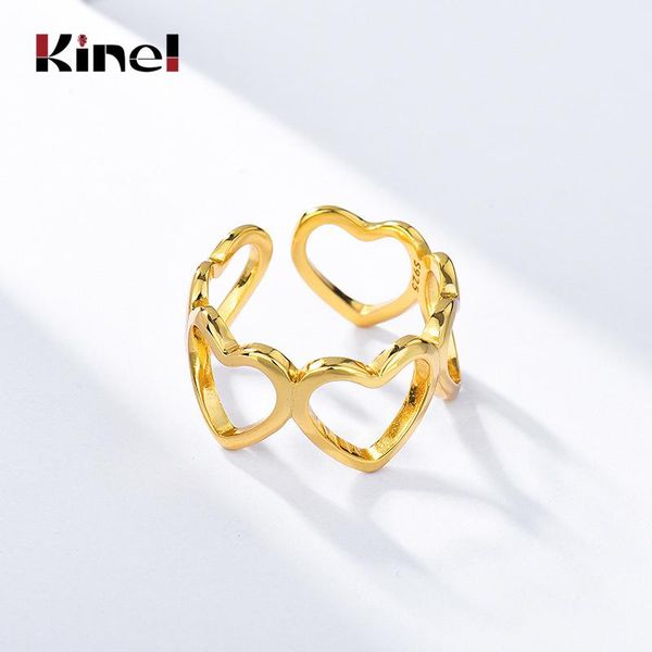 cluster rings kinel real silver 925 jewelry heart hollow adjustable finger for women 18k gold plated wedding engagement anillos, Golden;silver
cluster rings kinel real silver 925 jewelry heart hollow adjustable finger for women 18k gold plated wedding engagement anillos, Golden;silver