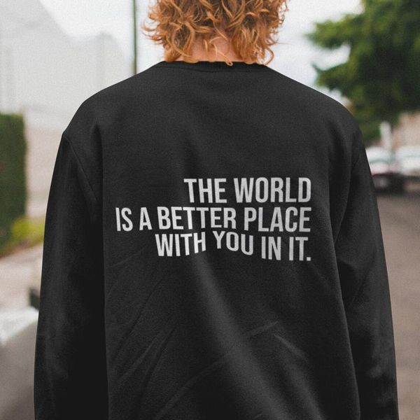 women's hoodies & sweatshirts the world is a better place with you in it sweatshirt aesthetic women long sleeve mental health matters p, Black
women's hoodies & sweatshirts the world is a better place with you in it sweatshirt aesthetic women long sleeve mental health matters p, Black