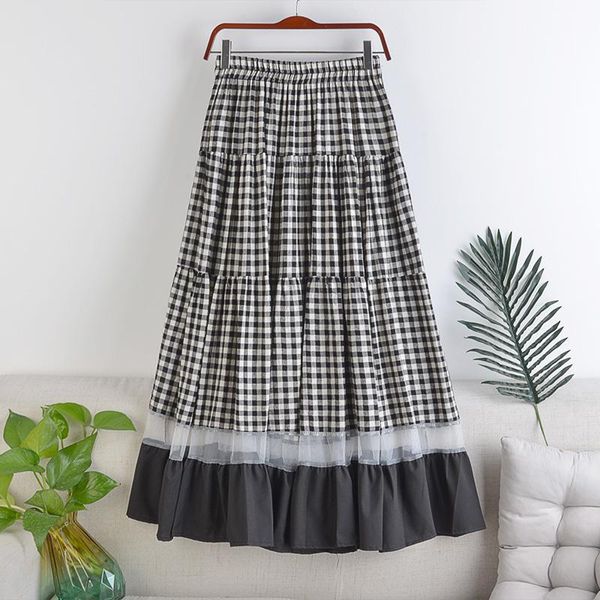 skirts 2021 high waist slim elastic big swing plaid stitching mesh mid-length skirt autumn winter women 097, Black
skirts 2021 high waist slim elastic big swing plaid stitching mesh mid-length skirt autumn winter women 097, Black