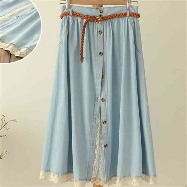 summer women cotton denim skirt lace patchwork single breasted pleated jean long skirt, Black
summer women cotton denim skirt lace patchwork single breasted pleated jean long skirt, Black