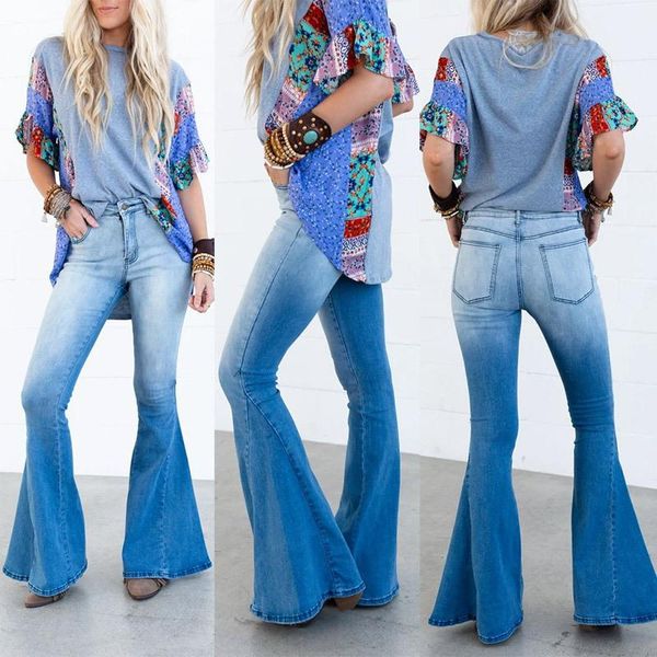 women's jeans donsignet women elastic flare pants straight trousers denim blue fashion high waisted
women's jeans donsignet women elastic flare pants straight trousers denim blue fashion high waisted