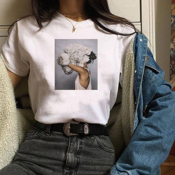 women's t-shirt 2021 women girls summer oversized loose pullover hip hop lady portraits printed half sleeve round neckline, White
women's t-shirt 2021 women girls summer oversized loose pullover hip hop lady portraits printed half sleeve round neckline, White