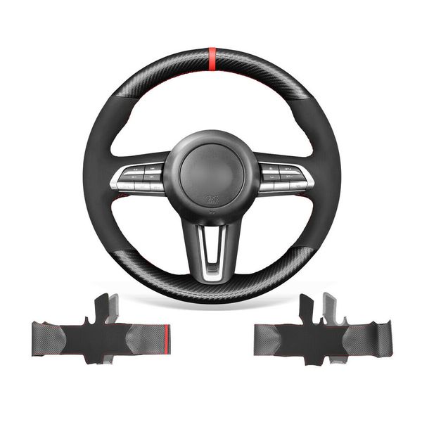 diy custom black suede pu carbon fiber car steering wheel cover warp for mazda 3 axela cx-3
diy custom black suede pu carbon fiber car steering wheel cover warp for mazda 3 axela cx-3