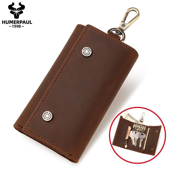 

wallets men's car keys genuine cowhide leather male key holder organizer housekeeper keychain purse ring bag pouch, Red;black