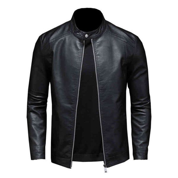 fashion men's coat, synthetic leather et, collar, 5xl large, autumn, Black