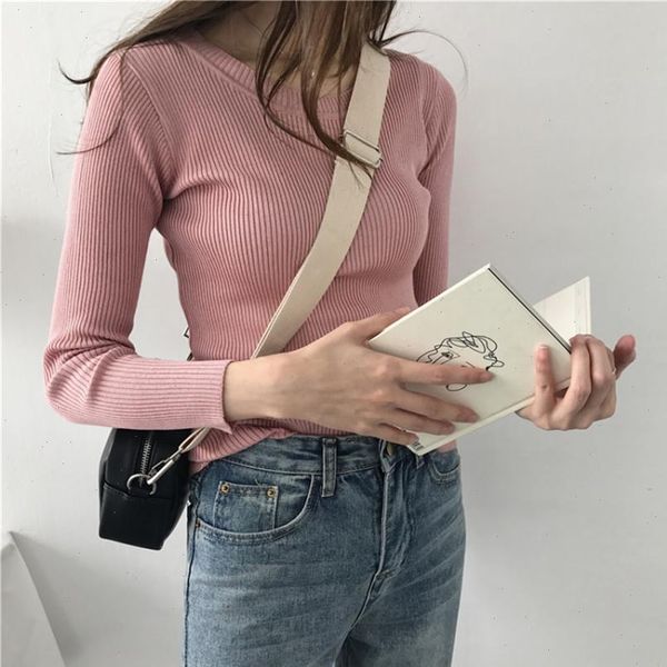 korean knitted sweater pullovers female simple fashion women sweaters autumn pull jumper sueter mujer winter, White;black
korean knitted sweater pullovers female simple fashion women sweaters autumn pull jumper sueter mujer winter, White;black