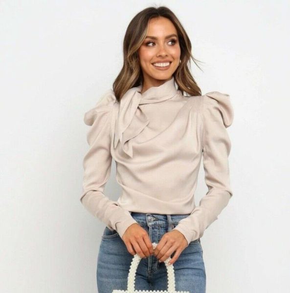 women's blouses & shirts 2021 fashion women satin bow neck long sleeve elegant blouse office lady female blusas s-xl, White
women's blouses & shirts 2021 fashion women satin bow neck long sleeve elegant blouse office lady female blusas s-xl, White