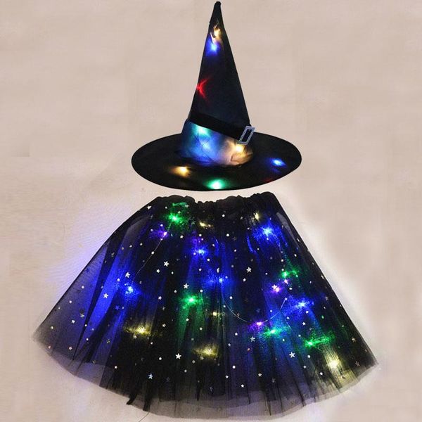 cosplay led glowing lights witch hat with skirt halloween costume for women kids girls wizard props party christmas year, Blue
cosplay led glowing lights witch hat with skirt halloween costume for women kids girls wizard props party christmas year, Blue