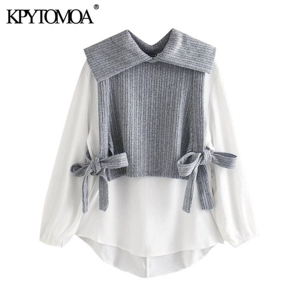 kpytomoa women fashion with bow tied patchwork loose blouses vintage long sleeve elastic trim female shirts chic 210315, White
kpytomoa women fashion with bow tied patchwork loose blouses vintage long sleeve elastic trim female shirts chic 210315, White