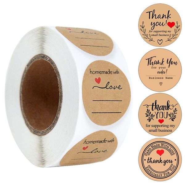 gift wrap 500pcs 3.8cm kraft paper stickers scrapbook handmade with love thank you seal label sticker christmas party wedding decor
gift wrap 500pcs 3.8cm kraft paper stickers scrapbook handmade with love thank you seal label sticker christmas party wedding decor