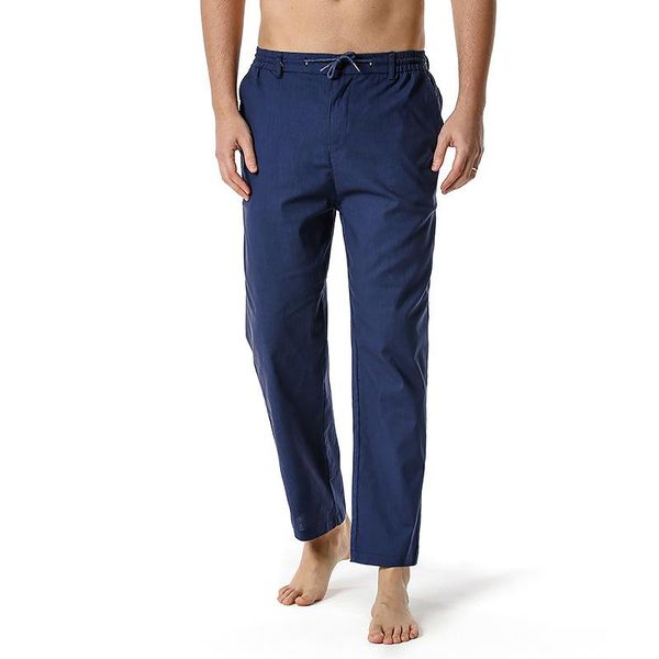 men's pants linen solid color casual loose straight lace-up sports cotton spring summer, Black
men's pants linen solid color casual loose straight lace-up sports cotton spring summer, Black