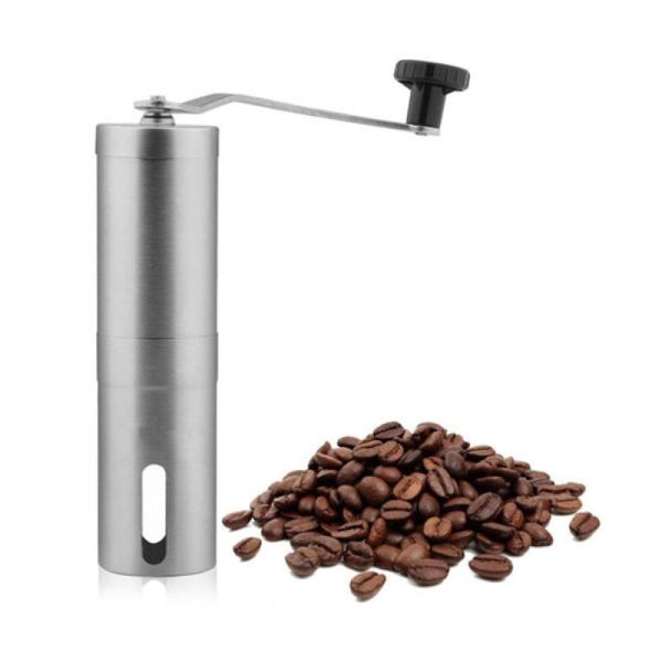 ceramic burr manual coffee grinder portable hand crank stainless coffee mill new (silver)
ceramic burr manual coffee grinder portable hand crank stainless coffee mill new (silver)