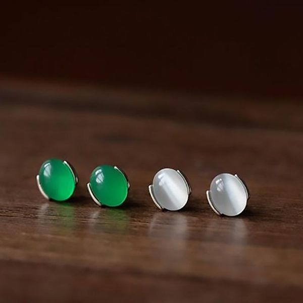 stud silver inlaid natural green chalcedony oval earrings literary and classical temperament ladies jewelry daily accessories, Golden;silver
stud silver inlaid natural green chalcedony oval earrings literary and classical temperament ladies jewelry daily accessories, Golden;silver