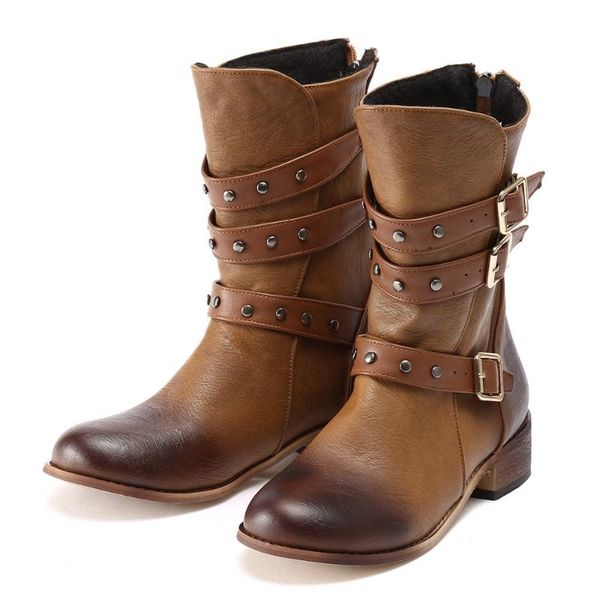 boots nice spring women zip casual square toe rivets buckle strap middle tube female ankle botas mujer, Black
boots nice spring women zip casual square toe rivets buckle strap middle tube female ankle botas mujer, Black