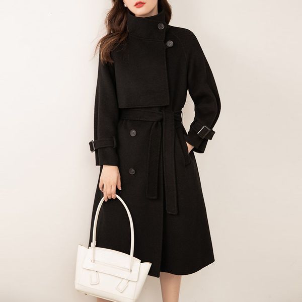 new women 2021 spring autumn long double sided cashmere wool coat female stand collar jacket elegant overcoats casaco feminino a807u1oz, Black
new women 2021 spring autumn long double sided cashmere wool coat female stand collar jacket elegant overcoats casaco feminino a807u1oz, Black