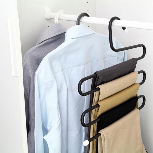 hangers & racks multifunction 5 layers s shape stainless steel trousers rack hanger for closet storage
hangers & racks multifunction 5 layers s shape stainless steel trousers rack hanger for closet storage