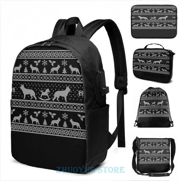 backpack ugly christmas sweater dog edition - german shepherd usb charge men school bags women cosmetic bag travel laptop
backpack ugly christmas sweater dog edition - german shepherd usb charge men school bags women cosmetic bag travel laptop