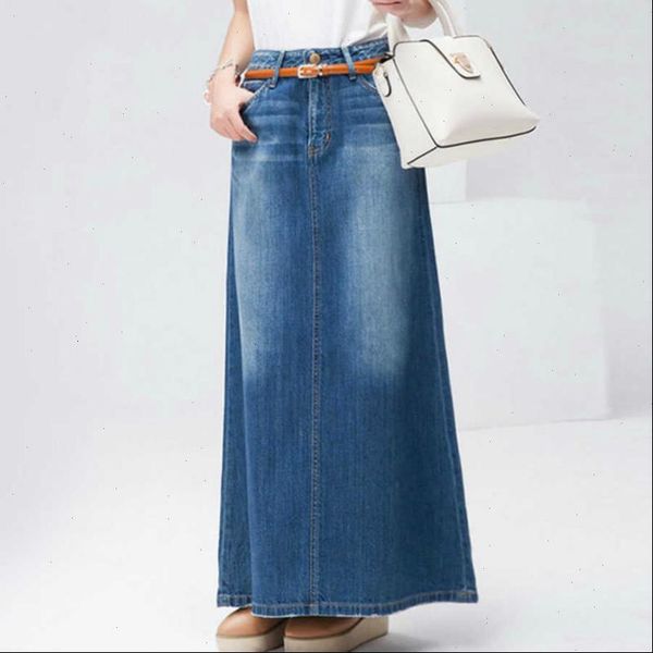 2021 long denim skirt vintage button high waist a line blue slim women washed skirts ladies office jeans faldas, Black
2021 long denim skirt vintage button high waist a line blue slim women washed skirts ladies office jeans faldas, Black