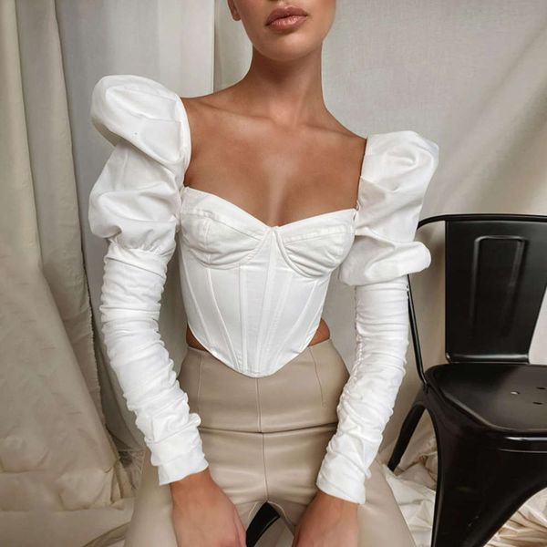 ins 2021 spring new women's palace style long sve square neck low cut slim t-shirt girl, White
ins 2021 spring new women's palace style long sve square neck low cut slim t-shirt girl, White