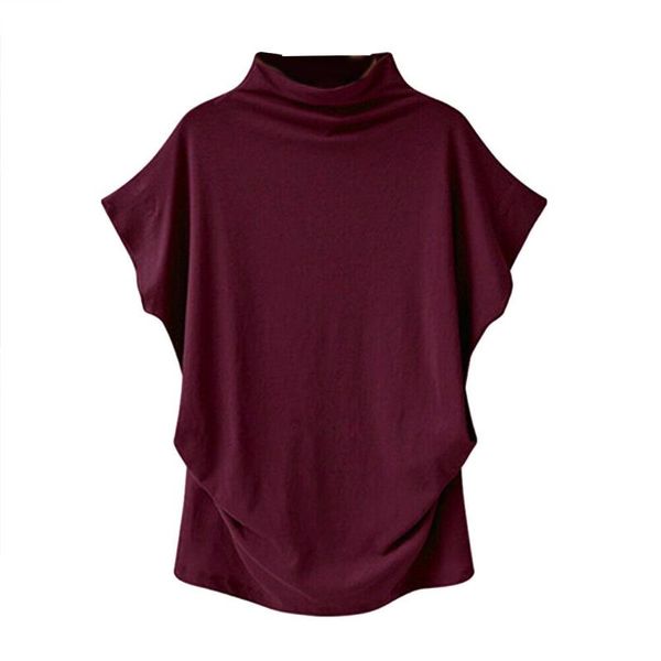 women's t-shirt summer fashion women solid color loose turtle neck short sleeve womens shirt 2021, White
women's t-shirt summer fashion women solid color loose turtle neck short sleeve womens shirt 2021, White