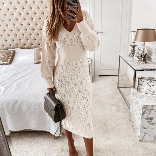 casual dresses beige sweater dress woman autumn elastic long sleeve v neck elegant hollow midi party knitted fashion, Black;gray
casual dresses beige sweater dress woman autumn elastic long sleeve v neck elegant hollow midi party knitted fashion, Black;gray