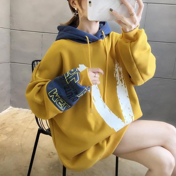 women's hoodies & sweatshirts sweater korean version 2021 winter plus velvet thick coat letter printing loose large oversize pullover, Black
women's hoodies & sweatshirts sweater korean version 2021 winter plus velvet thick coat letter printing loose large oversize pullover, Black