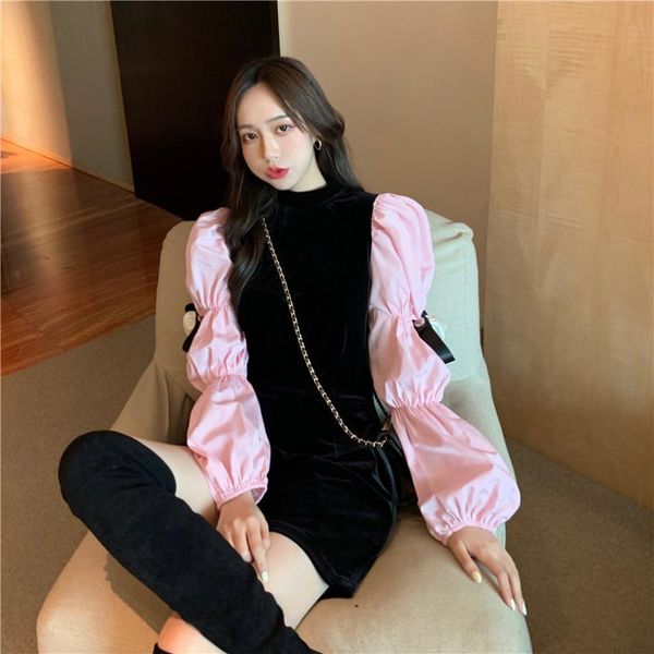 women's jumpsuits & rompers 2021 women spring fashion streetwear colors contrast bodysuits romper puff sleeve patchwork velvet jumpsuit, Black;white
women's jumpsuits & rompers 2021 women spring fashion streetwear colors contrast bodysuits romper puff sleeve patchwork velvet jumpsuit, Black;white