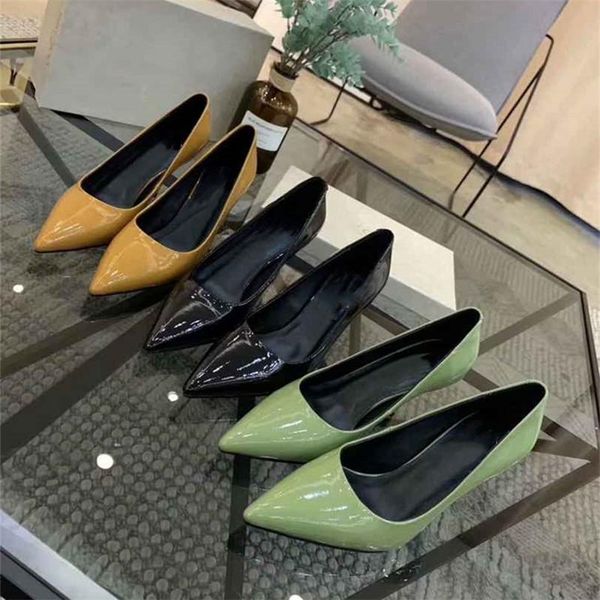 dress shoes spring autumn patent genuine leather women pointed toe high heel shallow solid color female shoe, Black
dress shoes spring autumn patent genuine leather women pointed toe high heel shallow solid color female shoe, Black