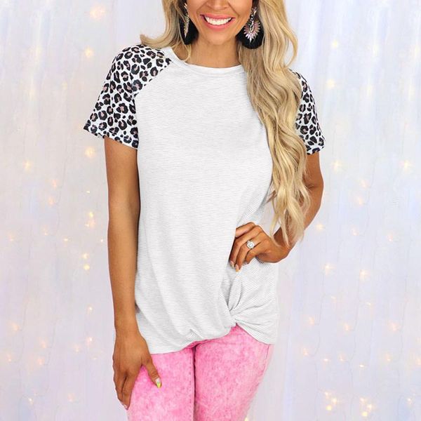 women's t-shirt leopard t shirt womens loose casual short sleeve o neck striped patchwork summer harajuku plus size women clothing#4, White 
women's t-shirt leopard t shirt womens loose casual short sleeve o neck striped patchwork summer harajuku plus size women clothing#4, White