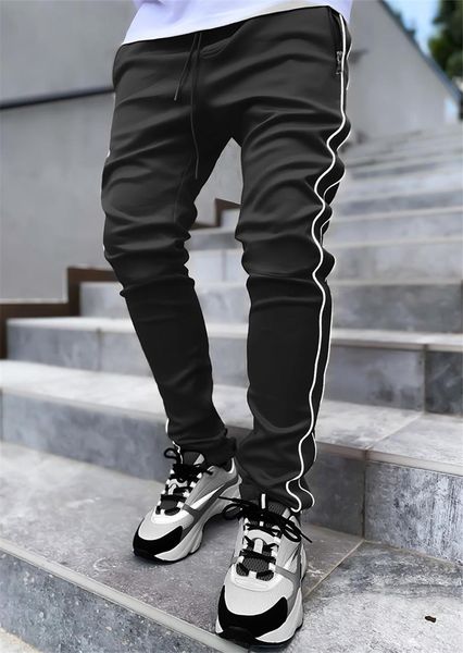 running pants male autumn spring hip hop men's casual side striped reflective cargo sports buttoms, Black;blue
running pants male autumn spring hip hop men's casual side striped reflective cargo sports buttoms, Black;blue