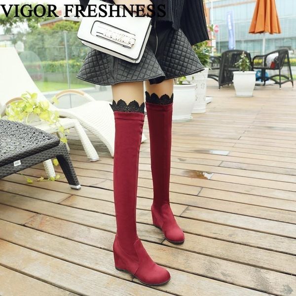 boots vigor freshness women's winter over the knee wedges shoes woman plush long warm snow autumn non-slip my296, Black
boots vigor freshness women's winter over the knee wedges shoes woman plush long warm snow autumn non-slip my296, Black