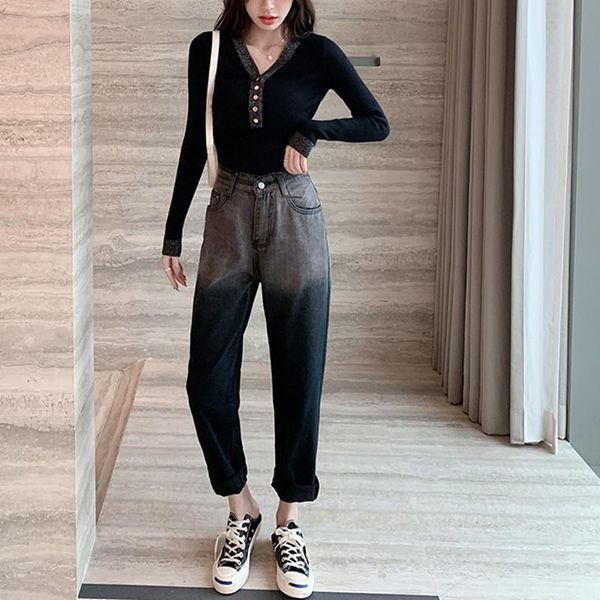 women's jeans straight leg loose high waist versatile pants color gradient fashion 2021 fall casual retro denim trousers, Blue
women's jeans straight leg loose high waist versatile pants color gradient fashion 2021 fall casual retro denim trousers, Blue