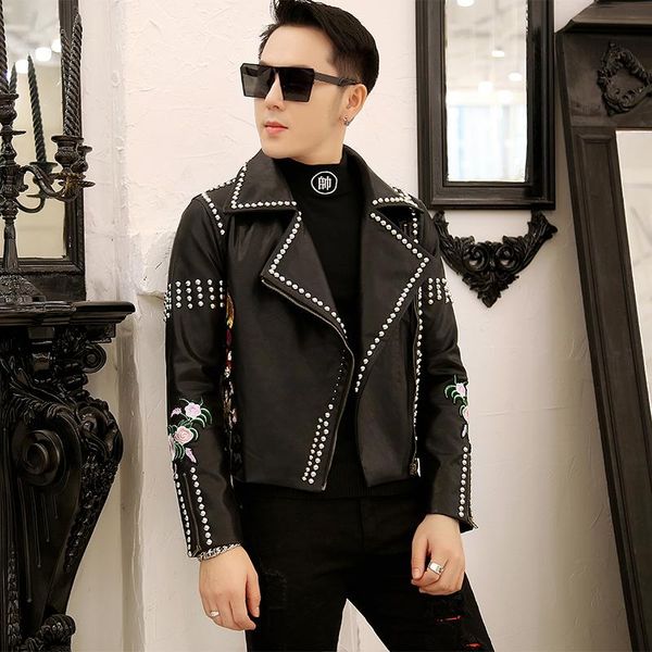 men's fur & faux chaqueta de casual cuero moto rivet decoration punk stage leather jackets 2021 black mens bomber pu man
men's fur & faux chaqueta de casual cuero moto rivet decoration punk stage leather jackets 2021 black mens bomber pu man