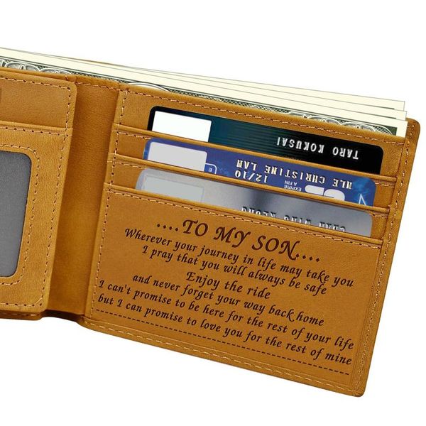 card holders luxury men wallets to my son from dad christmas birthday year wedding gifts letter engraved design for 2021, Brown;gray
card holders luxury men wallets to my son from dad christmas birthday year wedding gifts letter engraved design for 2021, Brown;gray