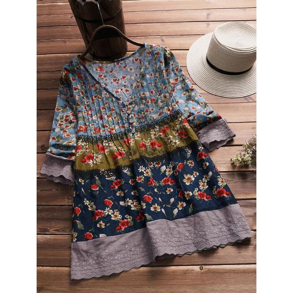 spring fashion women loose casual floral print pleated button v neck long sleeve ladies shirt blouse, White
spring fashion women loose casual floral print pleated button v neck long sleeve ladies shirt blouse, White