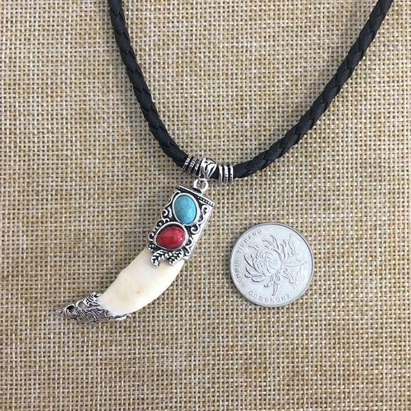 pendant necklaces fashion classic unique soft leather dog wolf tooth animal shape men's necklace jewelry, Silver
pendant necklaces fashion classic unique soft leather dog wolf tooth animal shape men's necklace jewelry, Silver