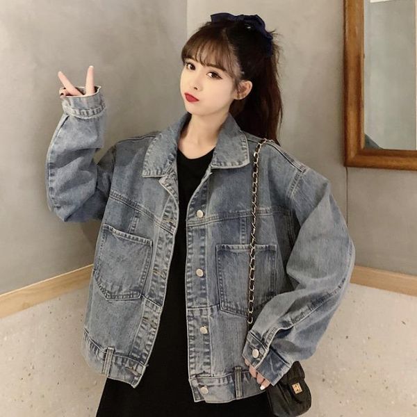 women's jackets one family or lend retro loose cardigan lapel coat of long sleeve pocket short bull-puncher female students, Black;brown
women's jackets one family or lend retro loose cardigan lapel coat of long sleeve pocket short bull-puncher female students, Black;brown