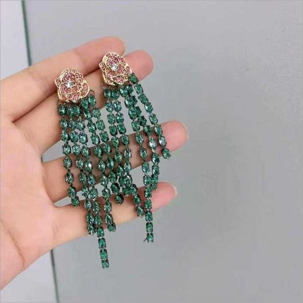 dangle & chandelier women's long camellia tassel earrings micro-inlaid zircon flower, Silver
dangle & chandelier women's long camellia tassel earrings micro-inlaid zircon flower, Silver