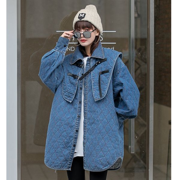 2021 spring female turn down collar with shawel single breasted long-sleeved blue argyle denim jacket cardigan coat 8y842, Black;brown
2021 spring female turn down collar with shawel single breasted long-sleeved blue argyle denim jacket cardigan coat 8y842, Black;brown