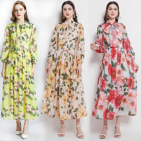 summer long-sleeved chiffon dress women floral print casual dresses slim waist bow neck female maxi vestidos 210529, Black;gray
summer long-sleeved chiffon dress women floral print casual dresses slim waist bow neck female maxi vestidos 210529, Black;gray