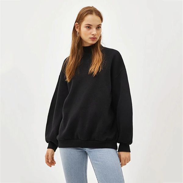 2021 90%cotton soft fur inside sweatshirts women chic autumn new warm winter loose oversized solid simple fashion turtleneck 813i, Black
2021 90%cotton soft fur inside sweatshirts women chic autumn new warm winter loose oversized solid simple fashion turtleneck 813i, Black