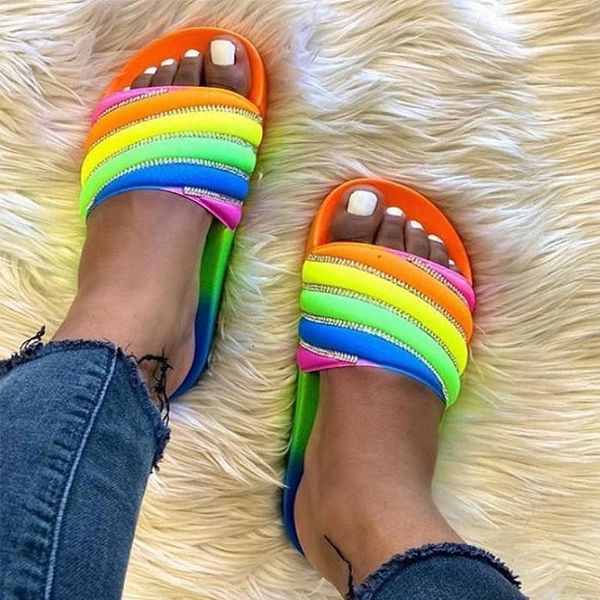 fashion summer women rhinestone slides multicolor jelly slippers beach sandals bling rubber flip flops non-slip ladies slide, Black
fashion summer women rhinestone slides multicolor jelly slippers beach sandals bling rubber flip flops non-slip ladies slide, Black