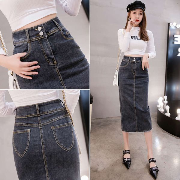 2021denim spring women's dress 2021 new one-step mid length slim high waist hip split skirt, Blue
2021denim spring women's dress 2021 new one-step mid length slim high waist hip split skirt, Blue