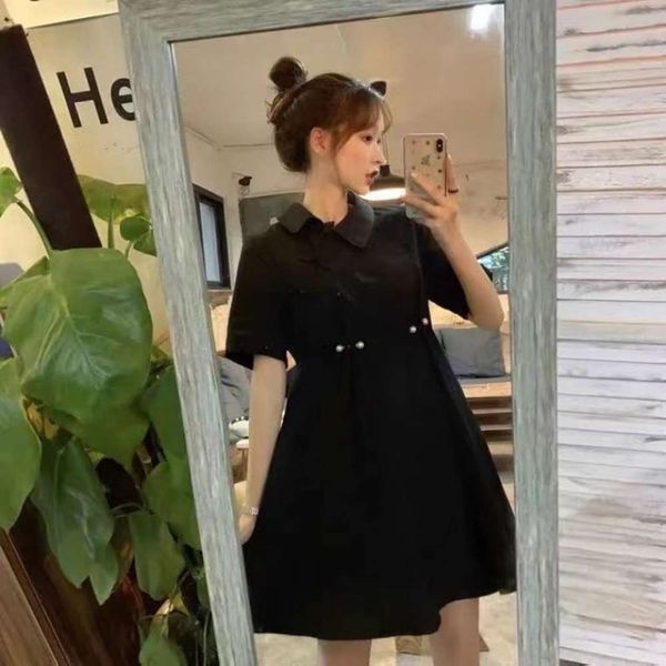 chinese style dress summer loose show thin pearl coil buckle temperament fashion trend, Black;gray
chinese style dress summer loose show thin pearl coil buckle temperament fashion trend, Black;gray