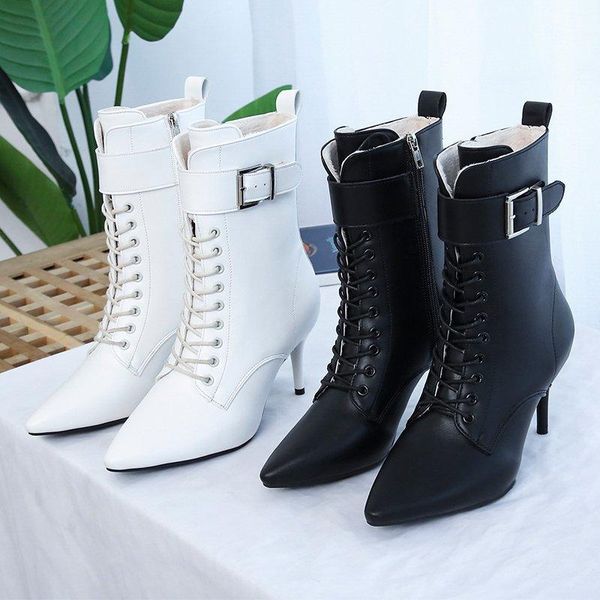 boots winter women ankle high thin heel pointed toe casual office lady zipper lace stiletto short plush, Black
boots winter women ankle high thin heel pointed toe casual office lady zipper lace stiletto short plush, Black