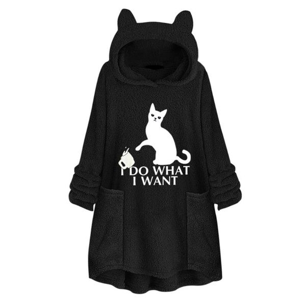 women's hoodies & sweatshirts 2021 women sweatshirt cat print fleece embroidery pocket warm pullovers ear hoodie plus size, Black
women's hoodies & sweatshirts 2021 women sweatshirt cat print fleece embroidery pocket warm pullovers ear hoodie plus size, Black