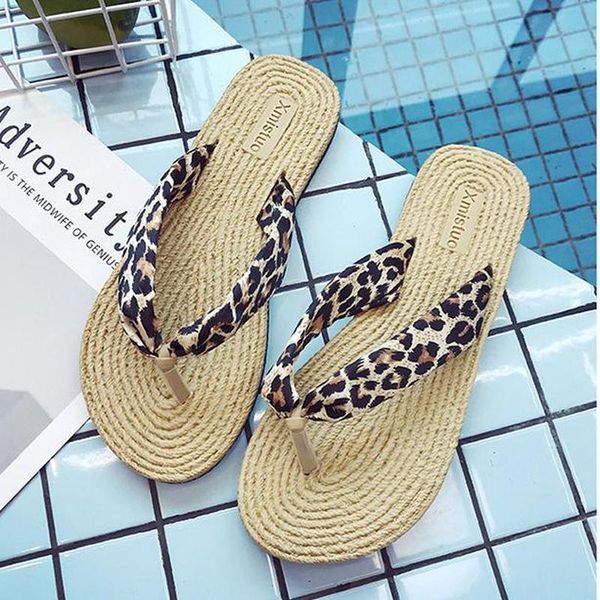 new casual summer women's flip flops straw cute flat women slippers beach holiday printed leopard slippers ladies chanclas mujer, Black
new casual summer women's flip flops straw cute flat women slippers beach holiday printed leopard slippers ladies chanclas mujer, Black