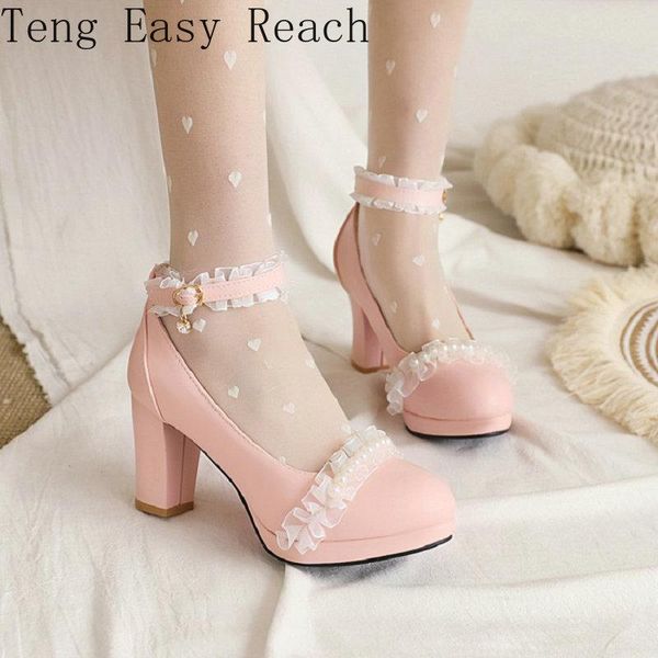 2021 pu round toe lace ruffles pearl lolita style platform block high heels princess sweet mary janes shoes for women pumps, Black
2021 pu round toe lace ruffles pearl lolita style platform block high heels princess sweet mary janes shoes for women pumps, Black