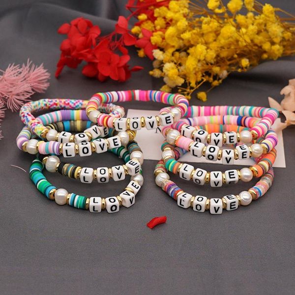 charm bracelets 2021 bohemian beaded bracelet for women girls boho colorful soft pottery love letter fashion summer beach jewelry, Golden;silver
charm bracelets 2021 bohemian beaded bracelet for women girls boho colorful soft pottery love letter fashion summer beach jewelry, Golden;silver